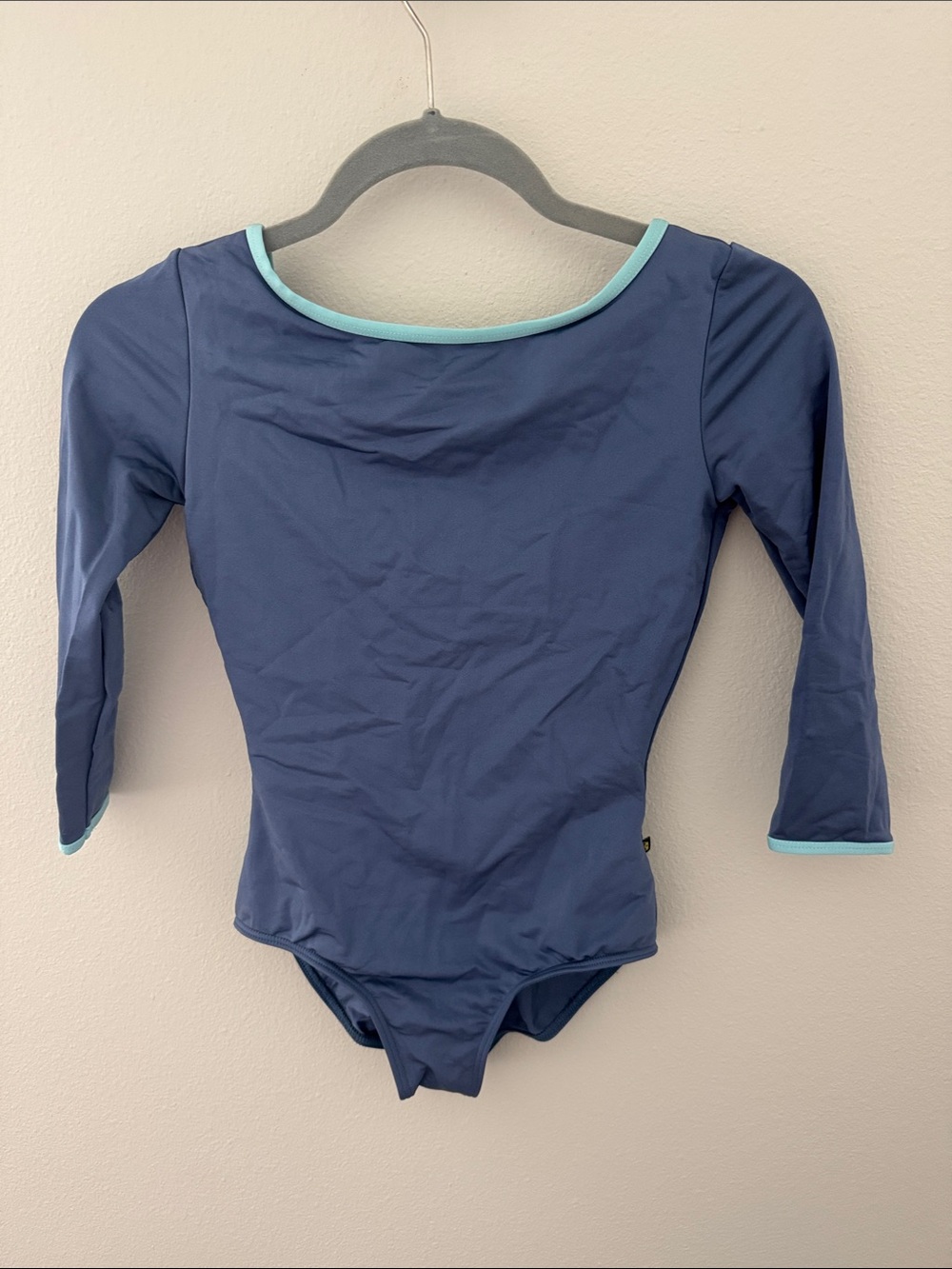 Navy Blue Leotard with Light Aqua Trim
